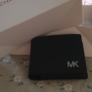 Michael Kors Black Card Holder with Silver Logo